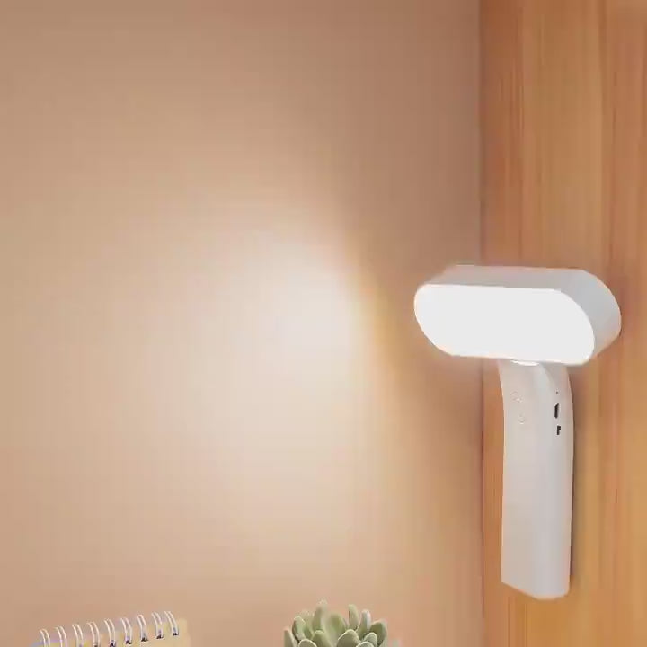 Portable LED Table Lamp with Phone Holder – Adjustable Brightness, USB Powered, 360° Rotating Light for Reading and Video Calls 1