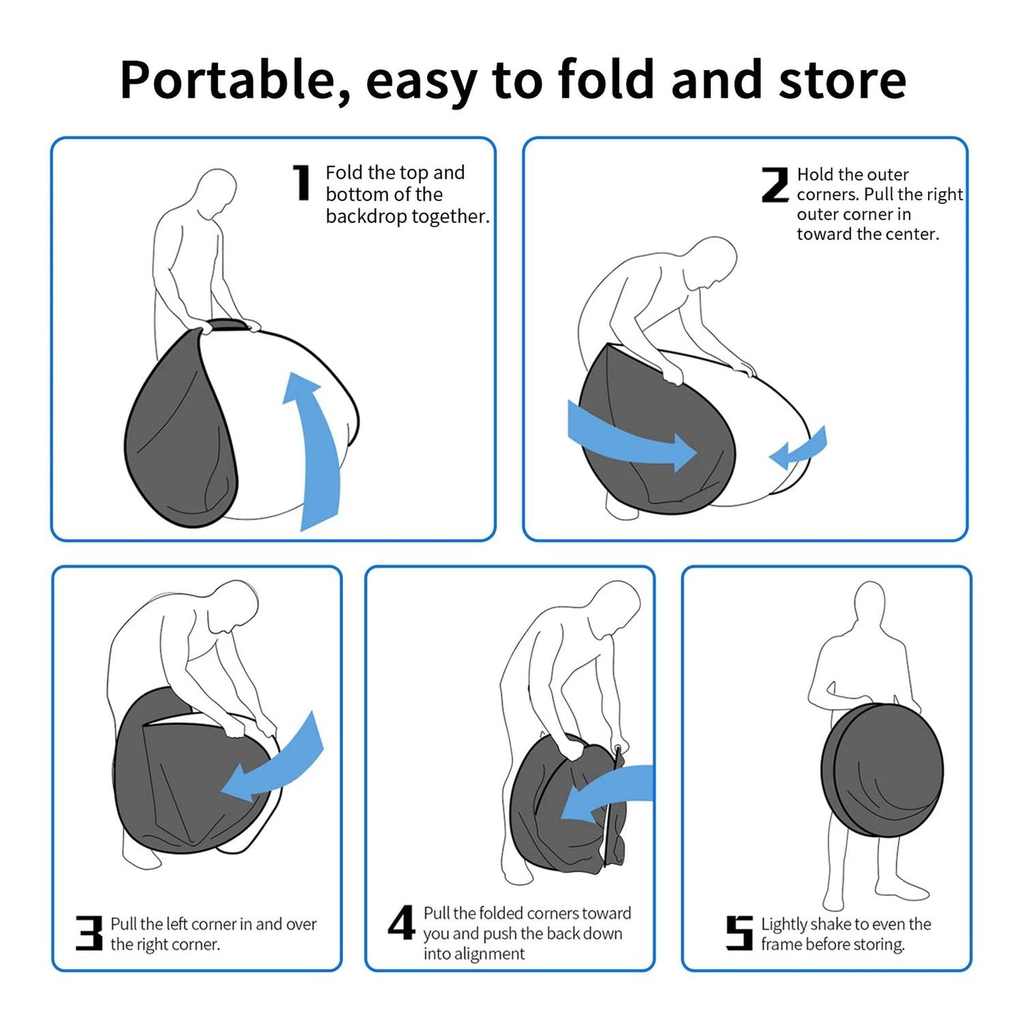 Portable Screen - 2 in 1 Double Sided Pop Up Collapsible Backdrop for Photo, Video Shooting, Live Streaming & Gaming