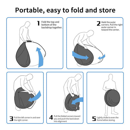 Portable Screen - 2 in 1 Double Sided Pop Up Collapsible Backdrop for Photo, Video Shooting, Live Streaming & Gaming