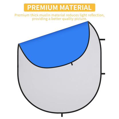 Portable Screen - 2 in 1 Double Sided Pop Up Collapsible Backdrop for Photo, Video Shooting, Live Streaming & Gaming