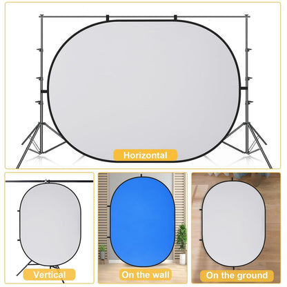 Portable Screen - 2 in 1 Double Sided Pop Up Collapsible Backdrop for Photo, Video Shooting, Live Streaming & Gaming