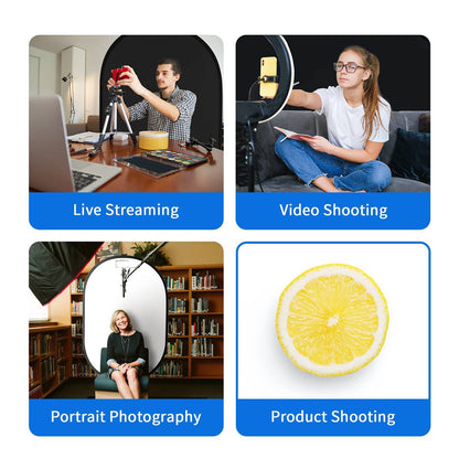 Portable Screen - 2 in 1 Double Sided Pop Up Collapsible Backdrop for Photo, Video Shooting, Live Streaming & Gaming