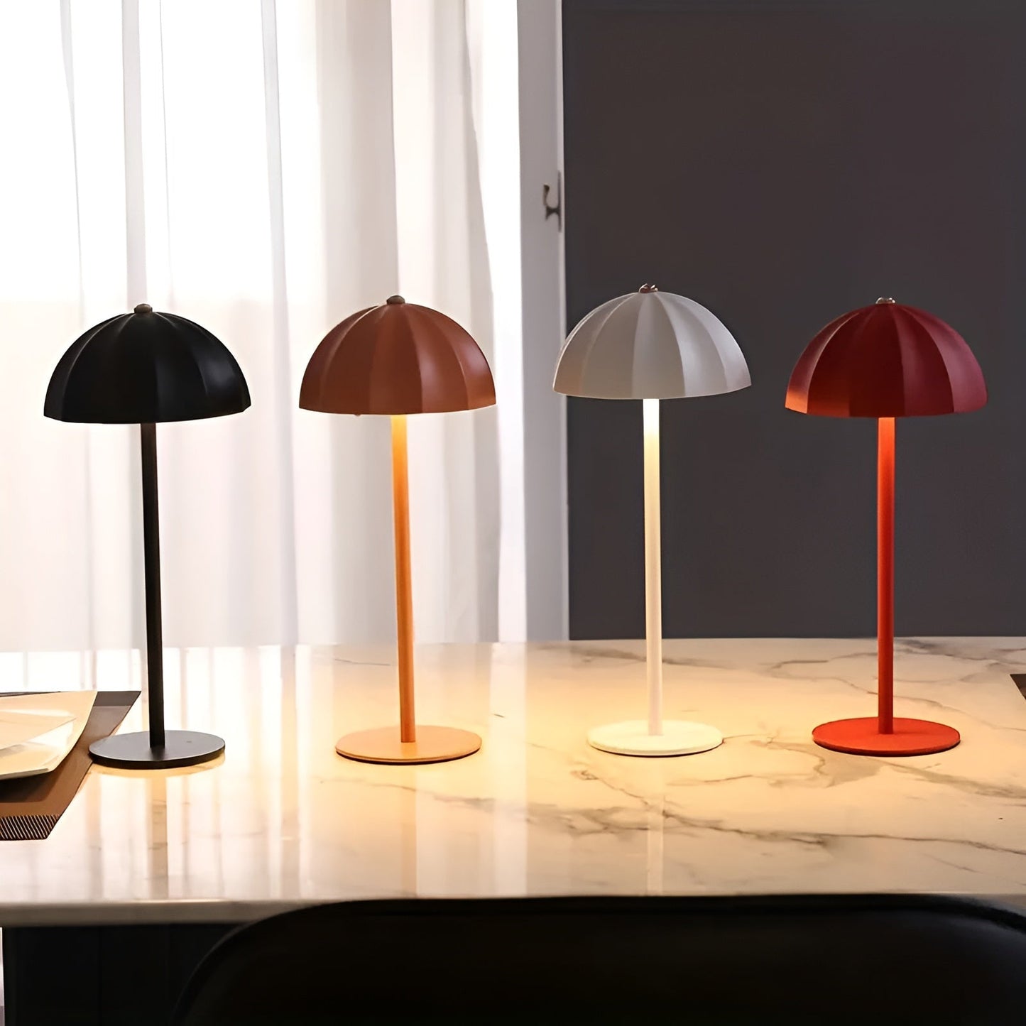 Compact LED Table Lamp - Adjustable Brightness, Rechargeable - Pexav