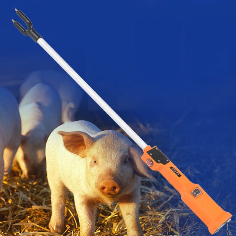 CNCEST Livestock Electric Prod – 10000V 82cm Hot Shock, Rechargeable Herding Tool For Cattle, Pigs, Goats, With Safety Switch (Orange)