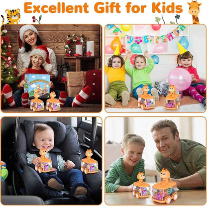 Press Gear Animal Car with Inertial Motion, Light-Up Fun, Educational Play, Safe for Ages 1+