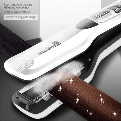 Professional Ceramic Hair Straightener with Steam and Comb