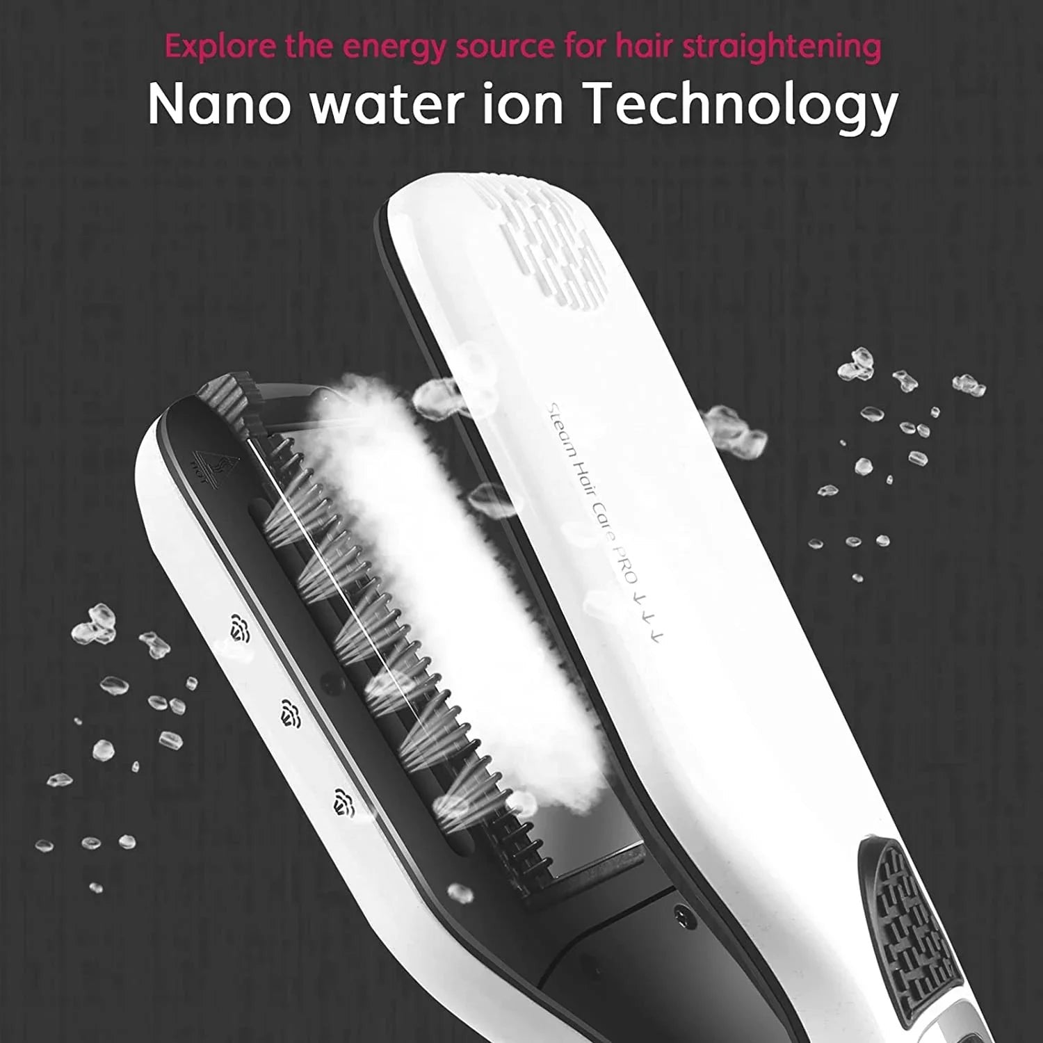 Professional Ceramic Hair Straightener with Steam and Comb