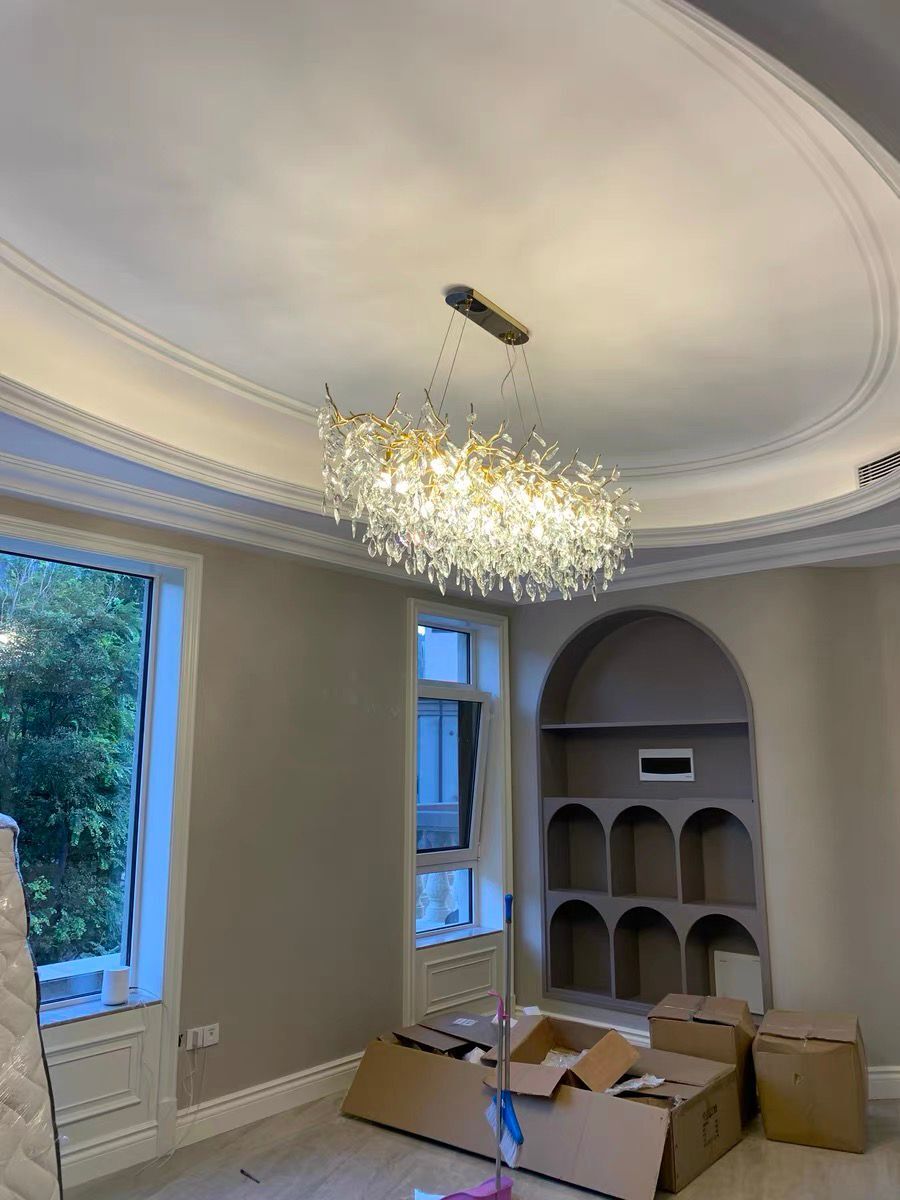 Elegant Crystal Drop Ceiling Lamp Indoor Light Fixture