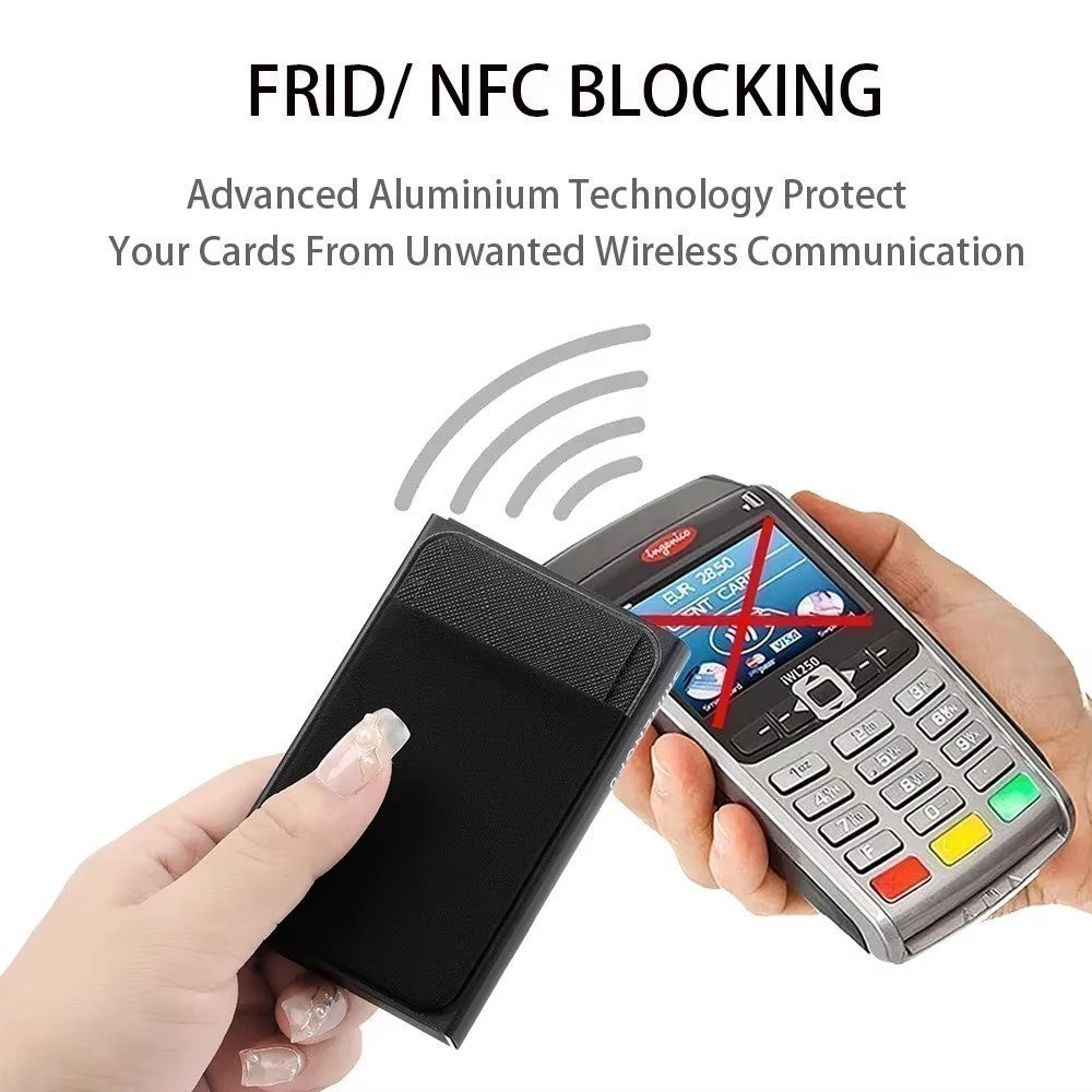 RFID Metal Smart Wallet Card Holder with Blocking Protection Anti-Theft Design Slim and Thin Style