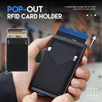 RFID Metal Smart Wallet Card Holder with Blocking Protection Anti-Theft Design Slim and Thin Style