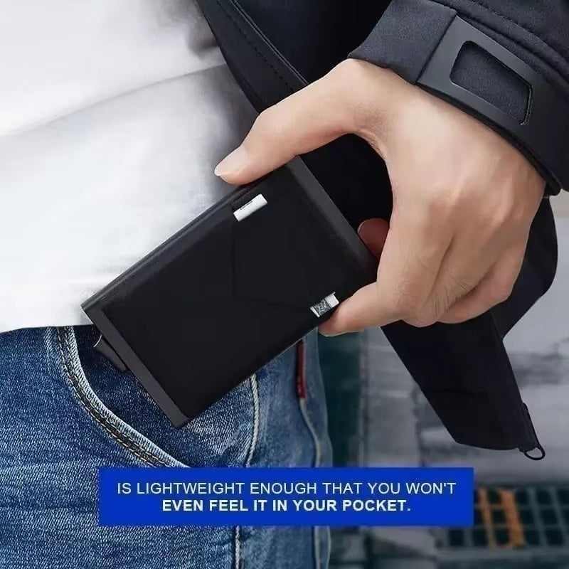RFID Metal Smart Wallet Card Holder with Blocking Protection Anti-Theft Design Slim and Thin Style
