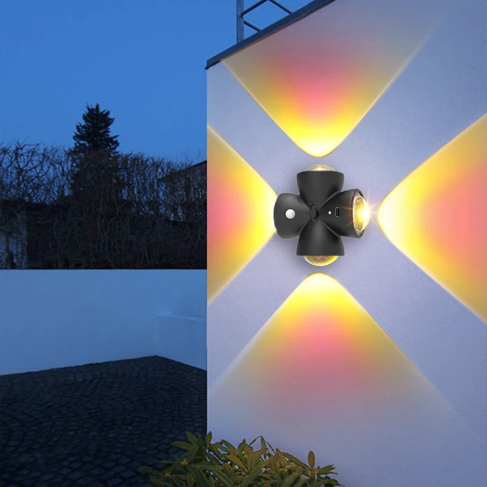 RGB PIR Wall Light with Cross-Shaped Design and 4 LED Spots – Magnetic Wall Lamp for Ambient Illumination 6