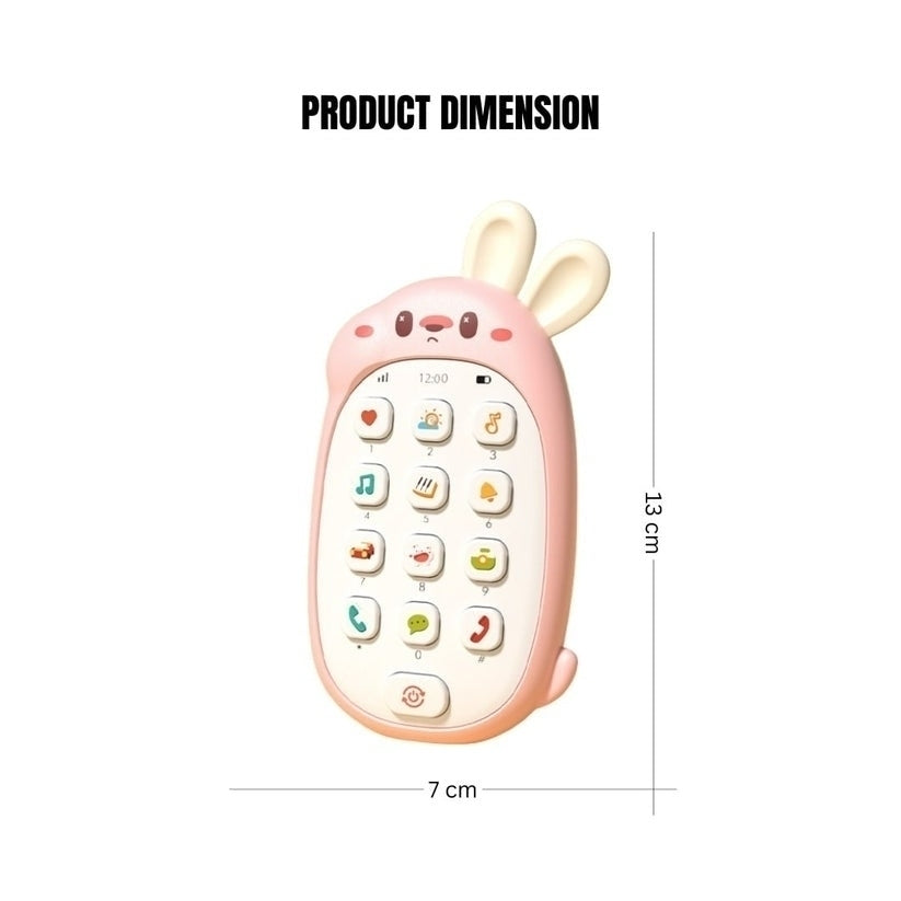 Rabbit Toy Educational Phone with Sound, Lights, Compact and Portable, Safe for Ages 6+ Months