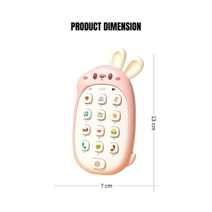 Rabbit Toy Educational Phone with Sound, Lights, Compact and Portable, Safe for Ages 6+ Months