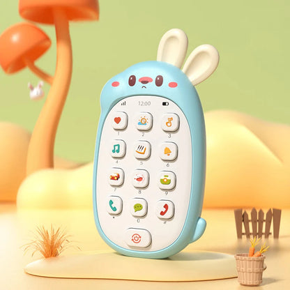 Rabbit Toy Educational Phone with Sound, Lights, Compact and Portable, Safe for Ages 6+ Months