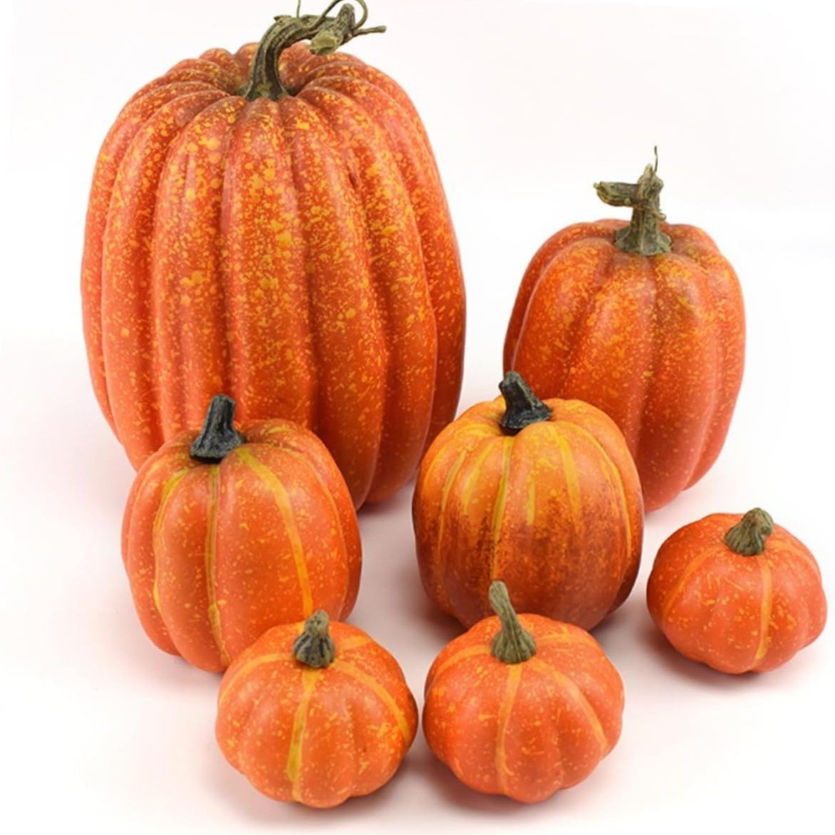 Autumn Decorative Artificial Pumpkins 7 Piece Set - Pexav