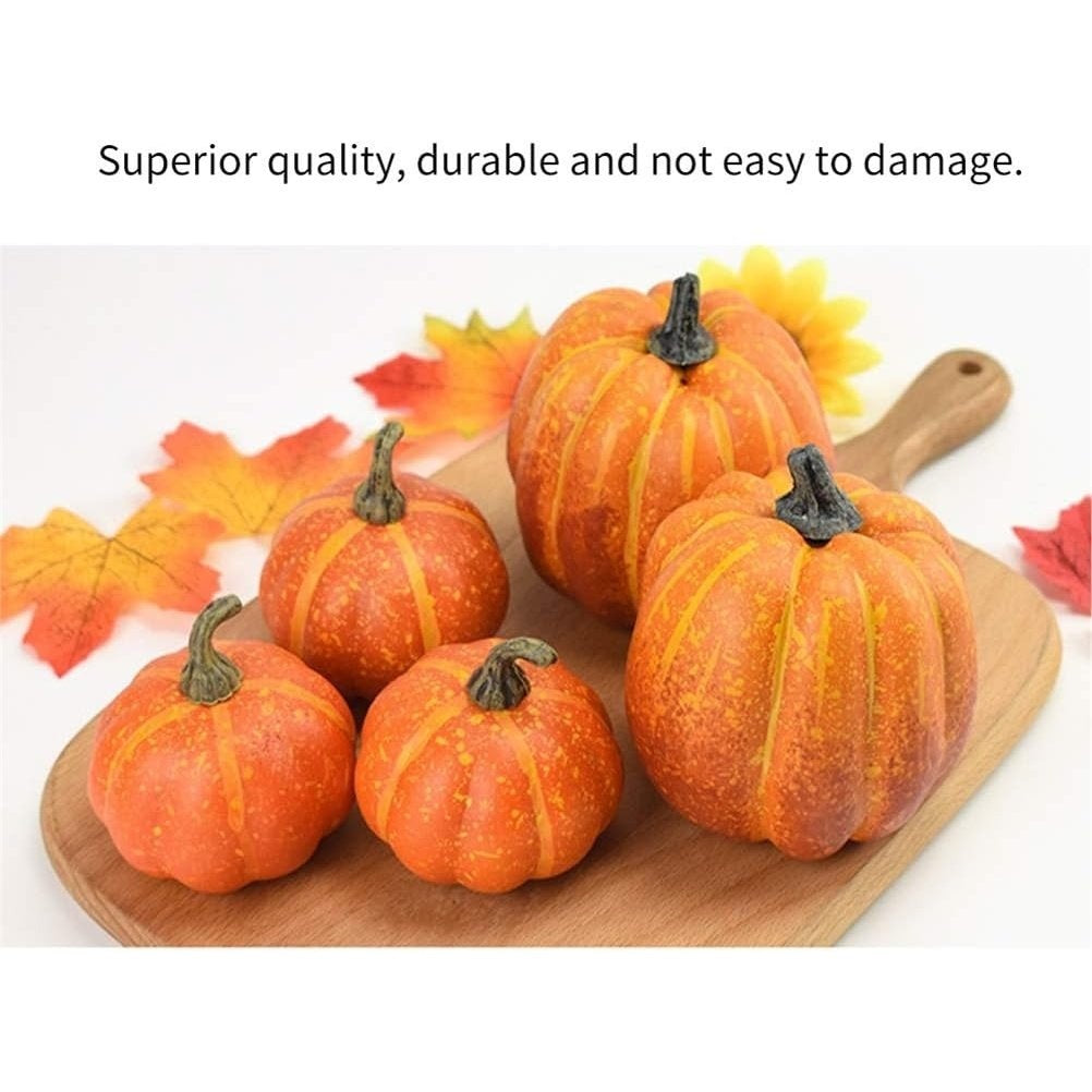 Realistic Fake Pumpkins with 7PCS Set for Halloween Decor, Lifelike Appearance, Fall Autumn Themed Decoration