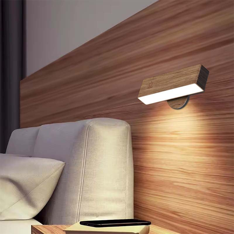 Wooden Dimmable Wall Sconce with Touch Sensor - Pexav