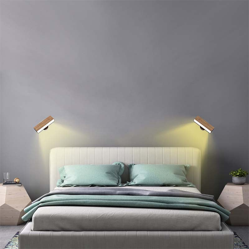 Rechargeable Battery Operated Wall Sconce with Remote Control and Adjustable Brightness – Wood Design Wall Lamp 3
