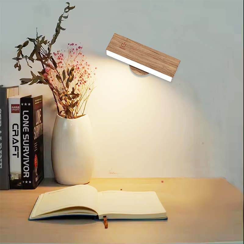 Rechargeable Battery Operated Wall Sconce with Remote Control and Adjustable Brightness – Wood Design Wall Lamp 4