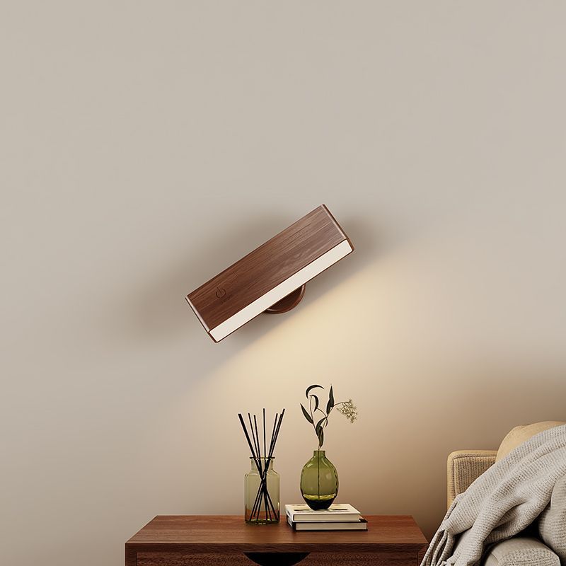Rechargeable Battery Operated Wall Sconce with Remote Control and Adjustable Brightness – Wood Design Wall Lamp 7