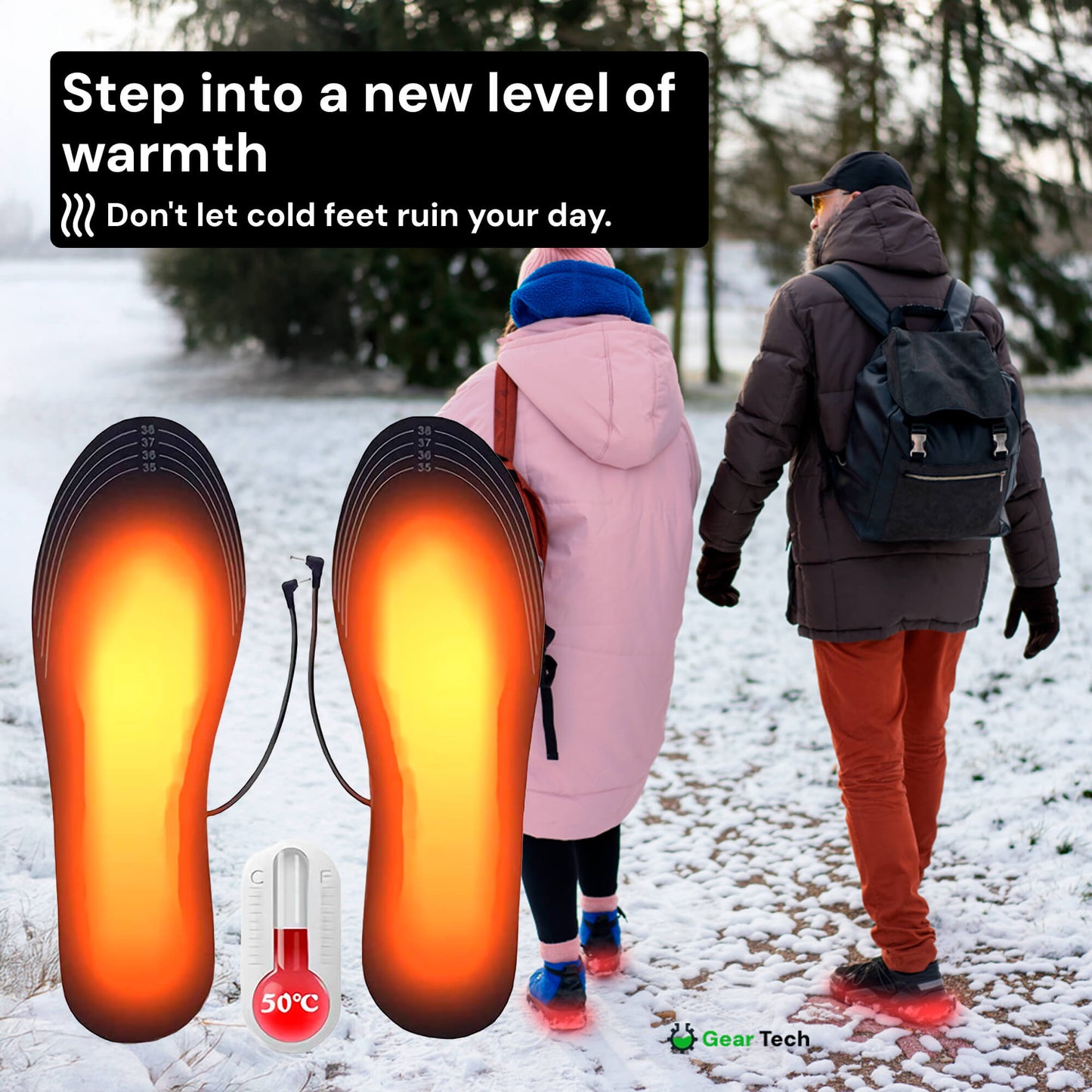 Warm Rechargeable Insoles with USB Charging