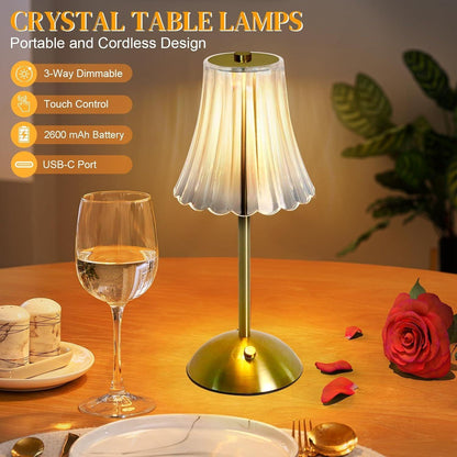 Rechargeable LED Table Lamp – Cordless Touch, Stepless Brightness Adjustment, Memory Function