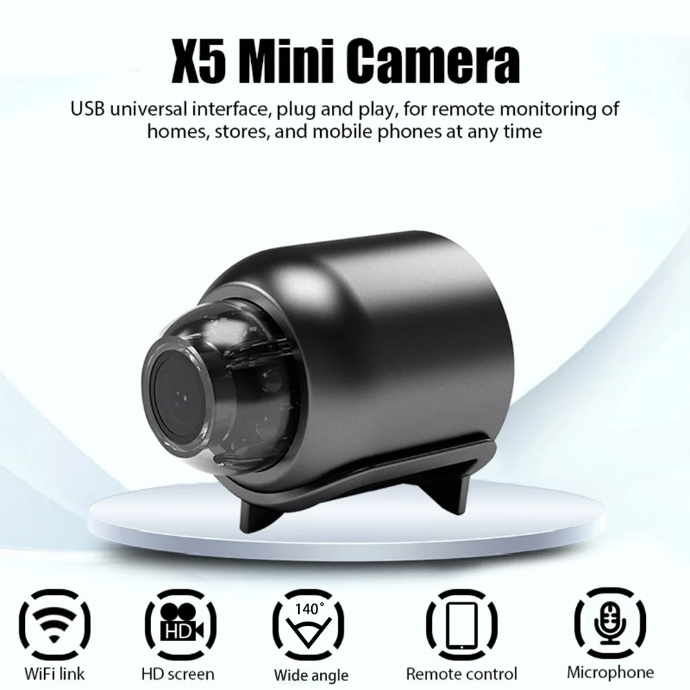 Small Wi-Fi Camera with Wide Angle Lens & Mobile Control