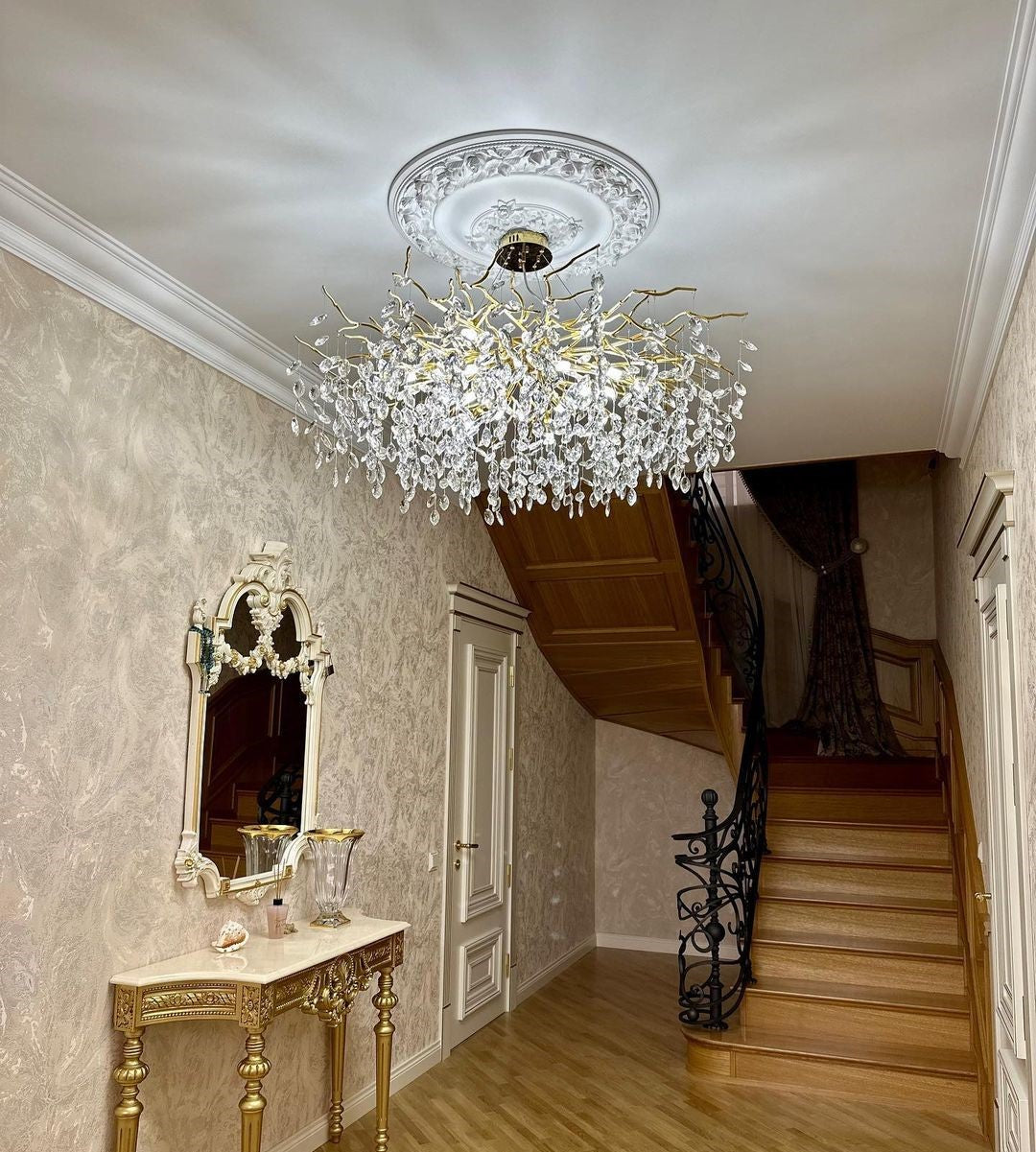 Elegant Crystal Drop Ceiling Lamp Indoor Light Fixture