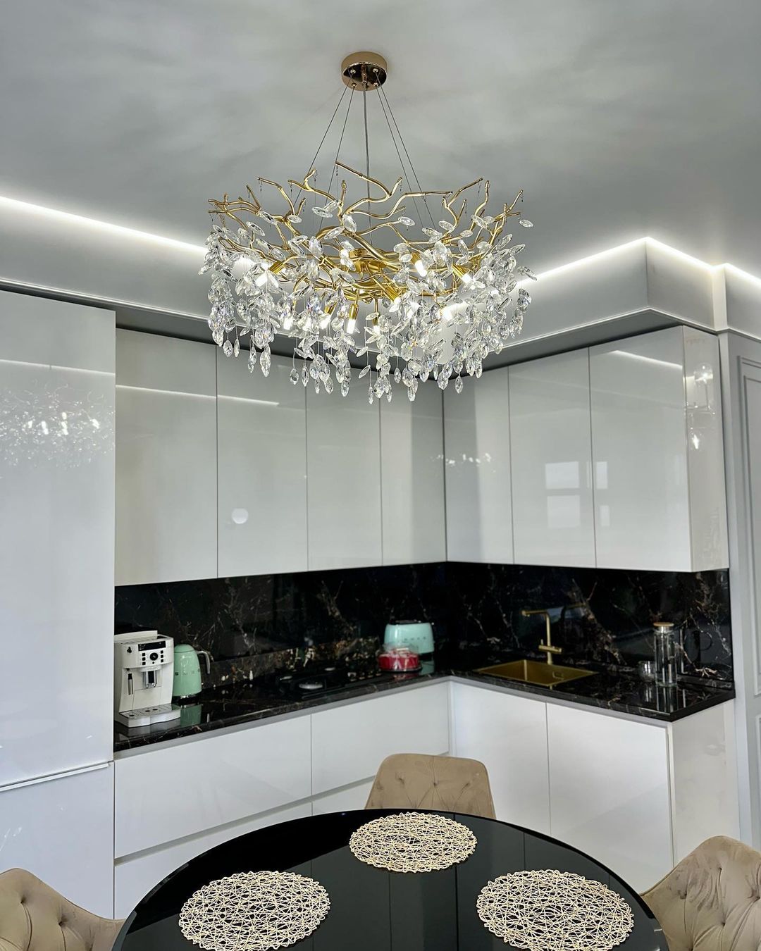Elegant Crystal Drop Ceiling Lamp Indoor Light Fixture