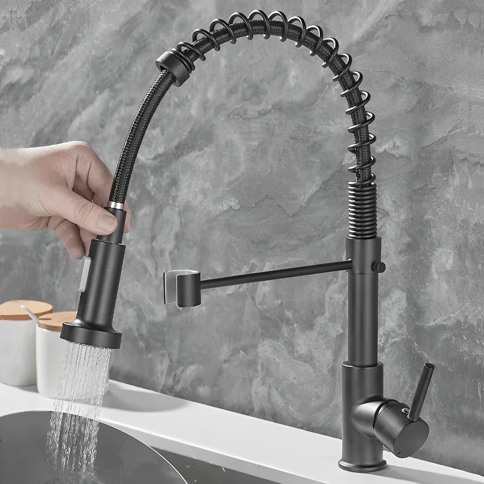 Stainless Steel Kitchen Faucet With Pull Out Sprayer - Pexav