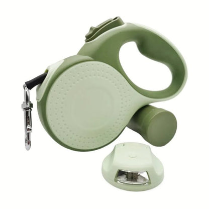 Compact Dog Leash with LED Light, 4-in-1 Retractable Pet Leash