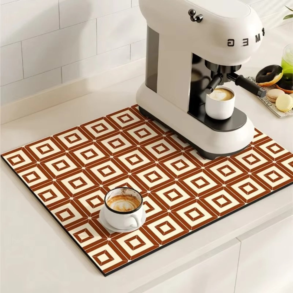 Waterproof Kitchen Coffee Mat with Colorful Designs