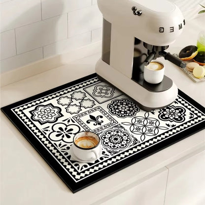 Waterproof Kitchen Coffee Mat with Colorful Designs - Pexav