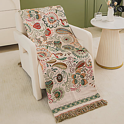 Soft Floral Throw Blanket Reversible Cotton