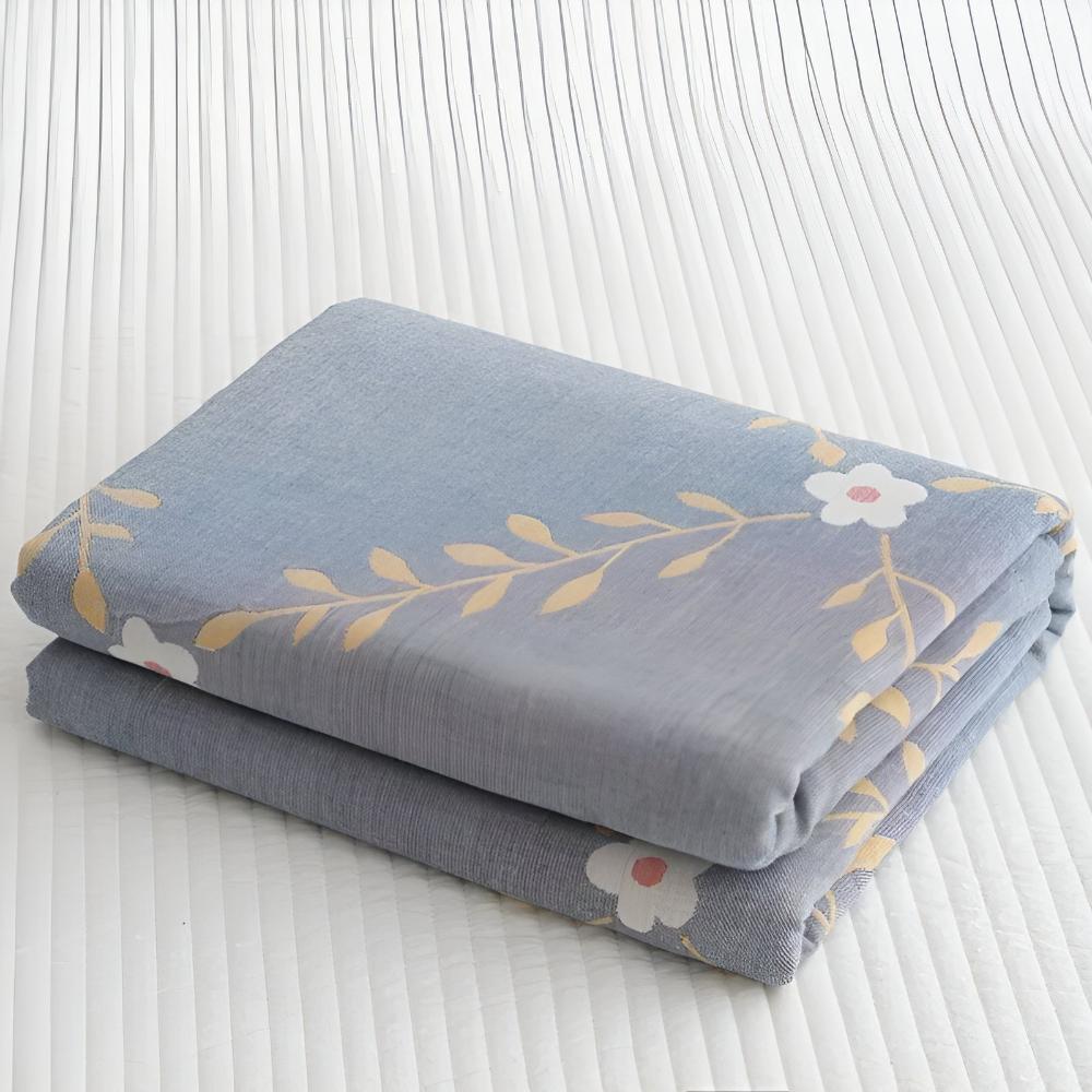 Soft Floral Throw Blanket, Cotton, Lightweight