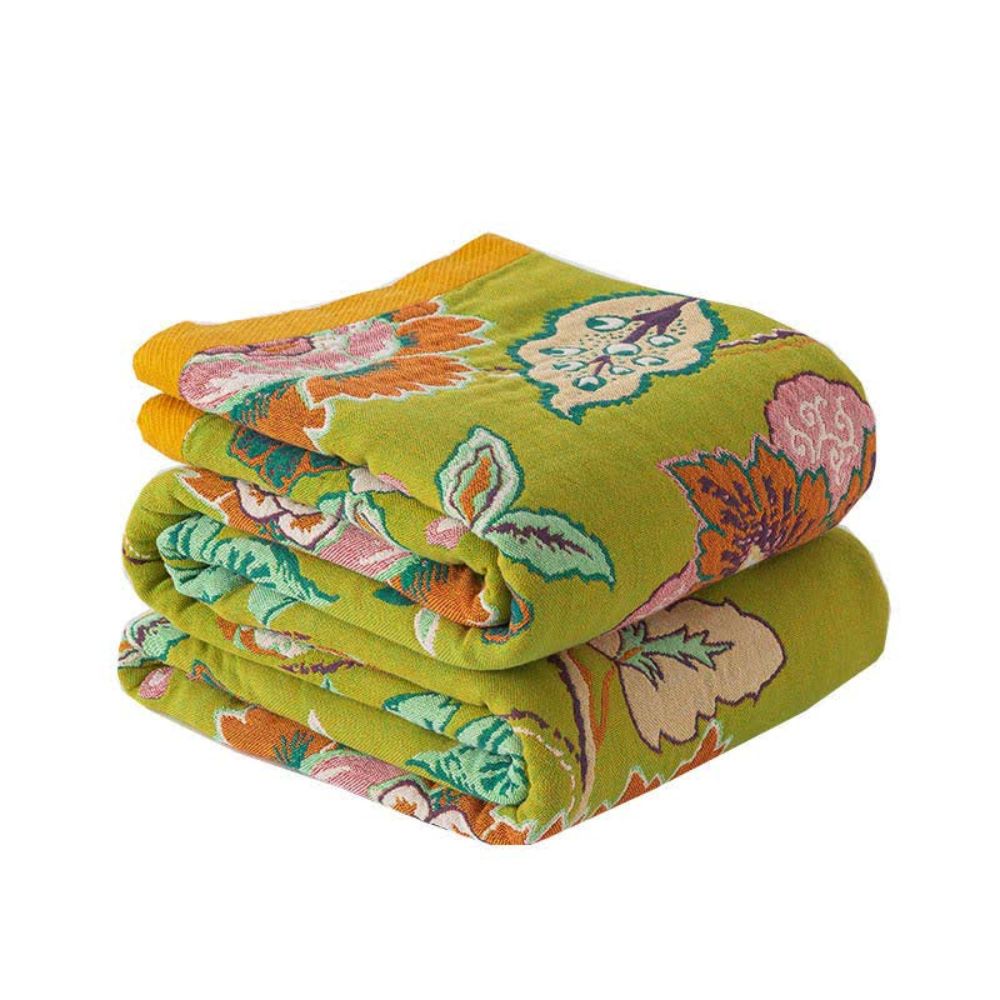Soft Double Sided Floral Cotton Throw Blanket