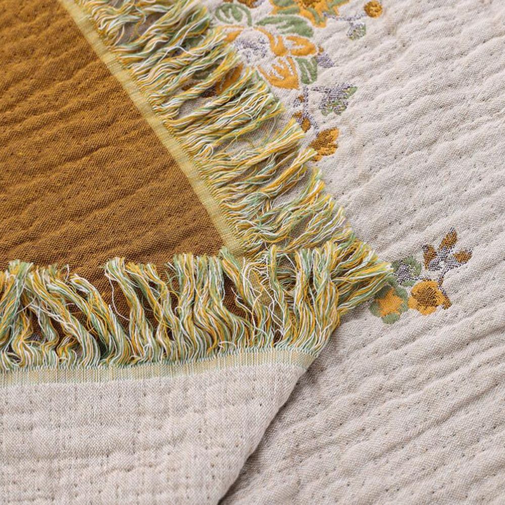 Soft Floral Throw Blanket, Classic Reversible Design