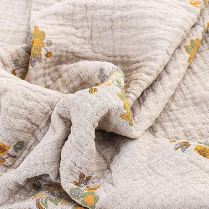 Soft Floral Throw Blanket, Classic Reversible Design