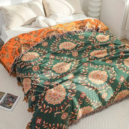Soft Plush Throw Blanket, Classic Floral Pattern