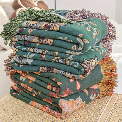 Soft Plush Throw Blanket, Classic Floral Pattern