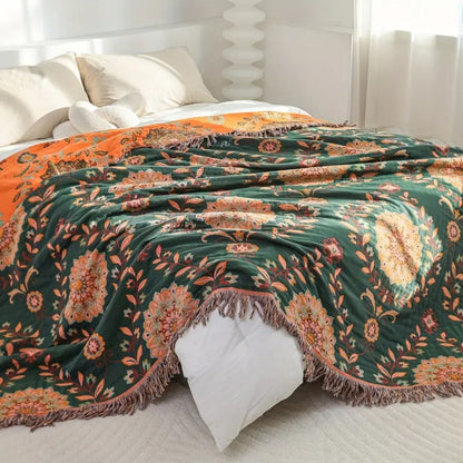 Soft Plush Throw Blanket, Classic Floral Pattern