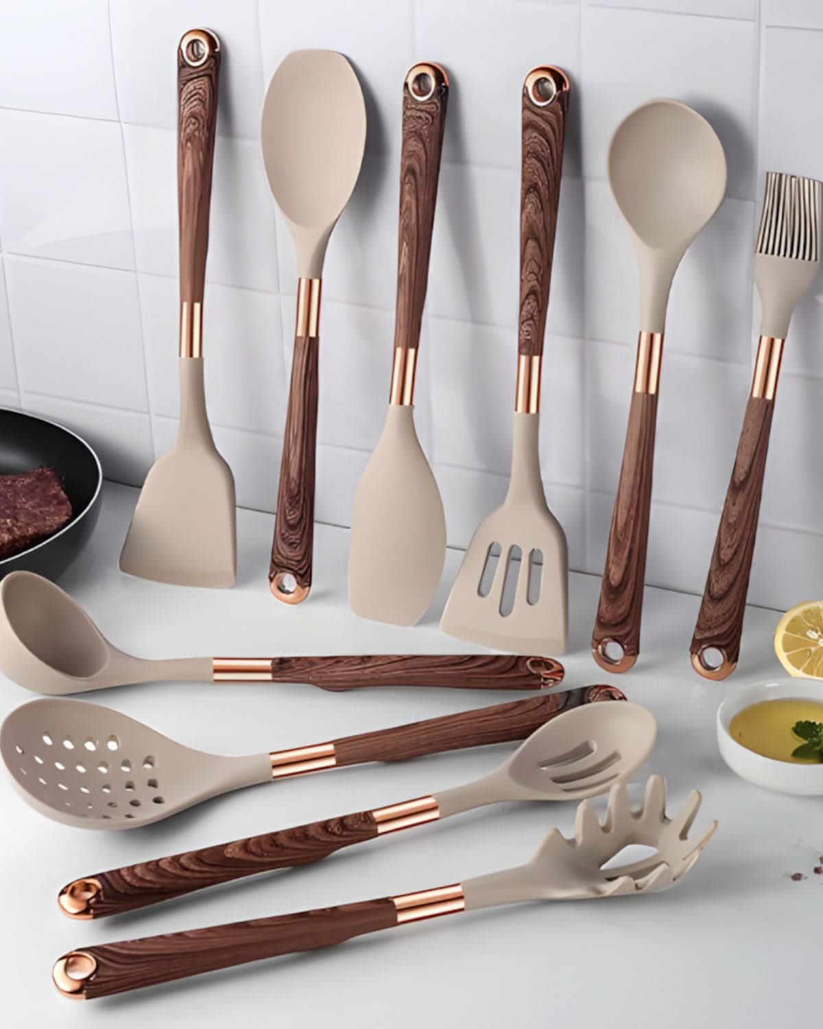 Premium 10-Piece Kitchen Tool Set with Silicone Heads - Pexav