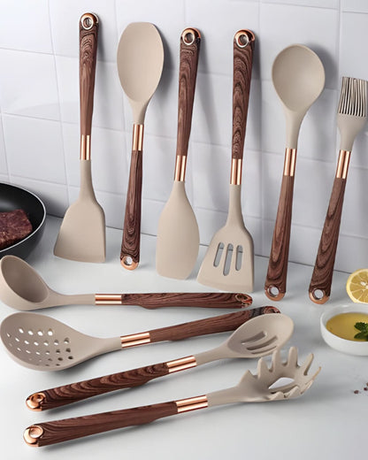 Premium 10-Piece Kitchen Tool Set with Silicone Heads - Pexav