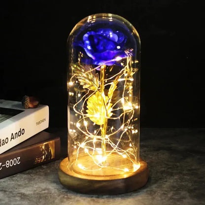 Beautiful LED Floral Glass Table Lamp