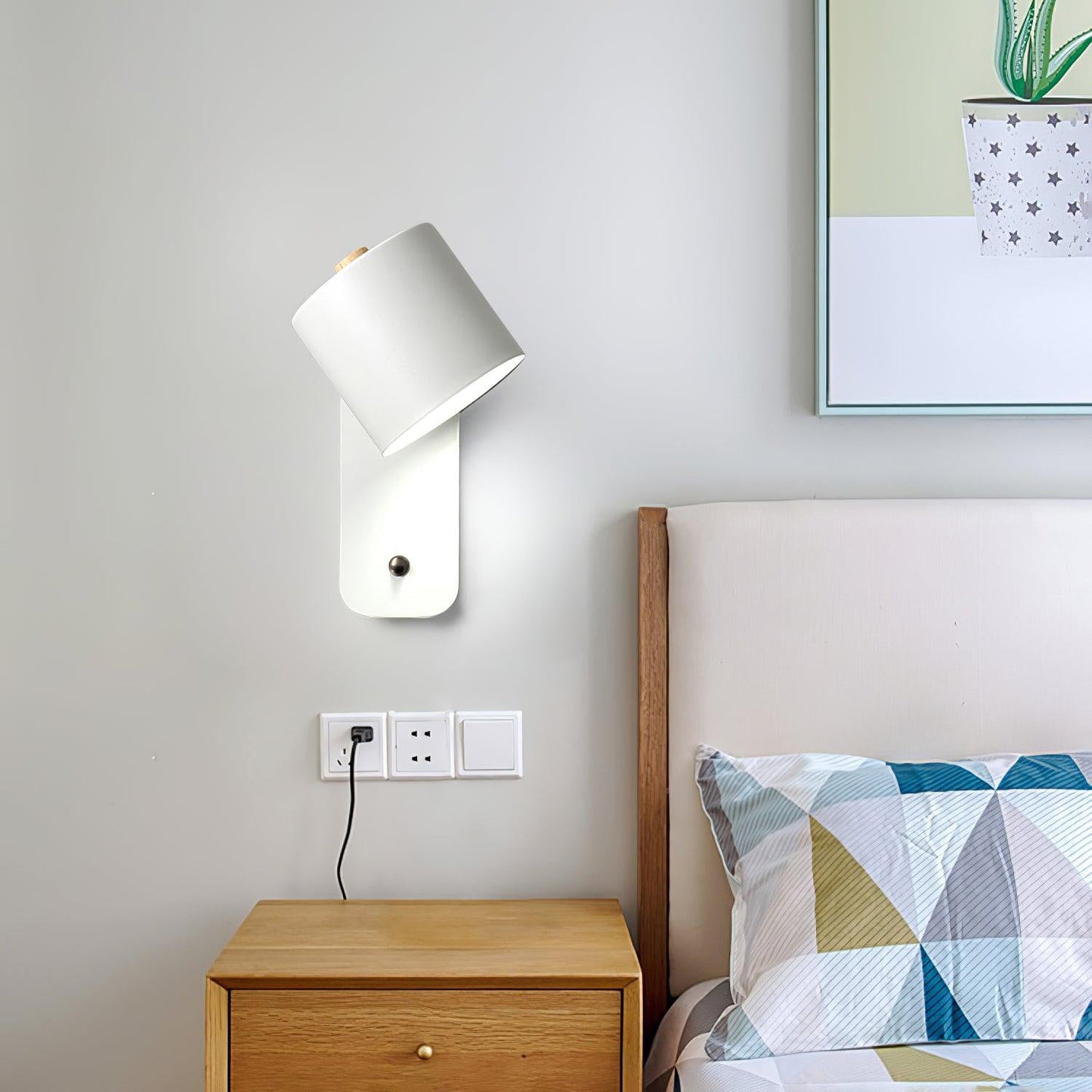 Rotatable Rechargeable Wall Lamp with Touch Control – Modern Cylinder Design for Indoor Use, USB Charging 6