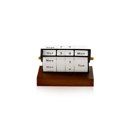 Classic Wooden Spinning Desk Calendar - Pexav