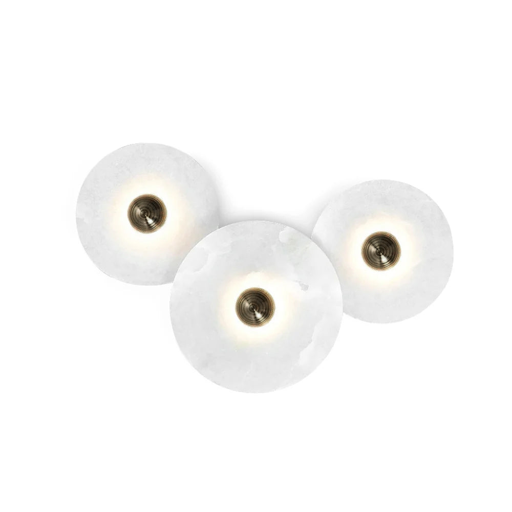 Classic White Round LED Wall Light Fixture - Pexav