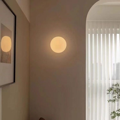 Circular Soft Glass Pendant Modern Wall Lamp