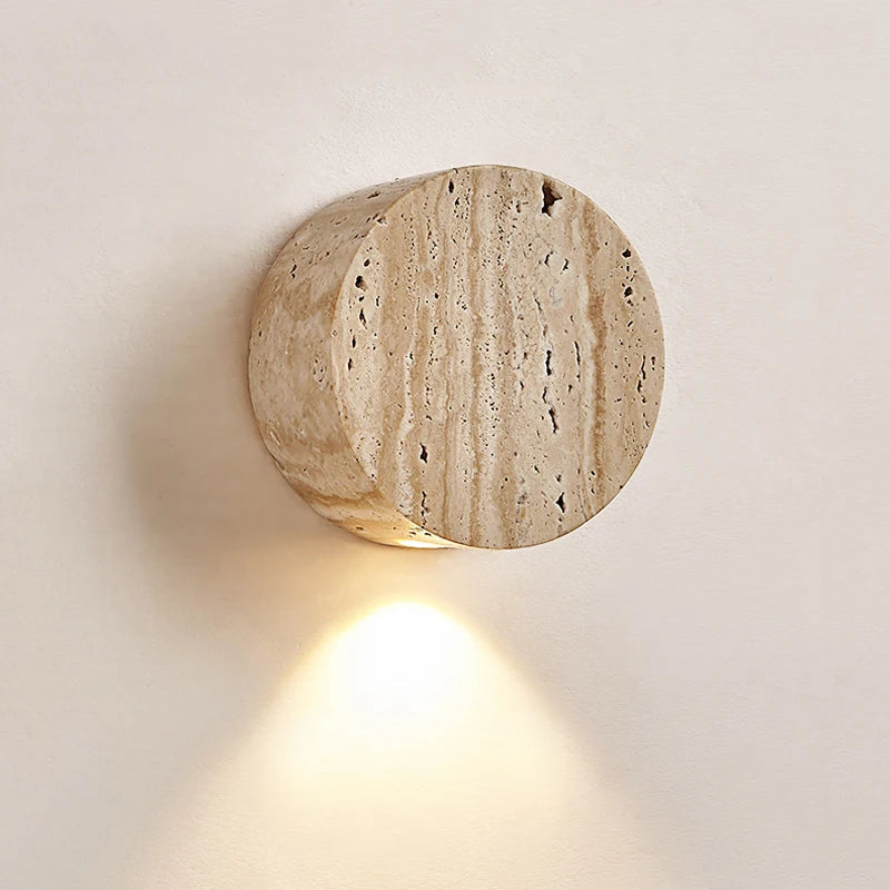 Classic Stone Wall Sconce with Soft Glass Shade - Pexav